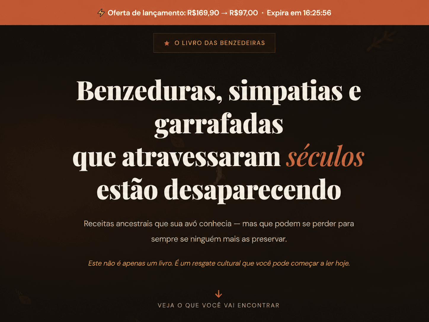 Print do projeto O Livro das Benzedeiras
